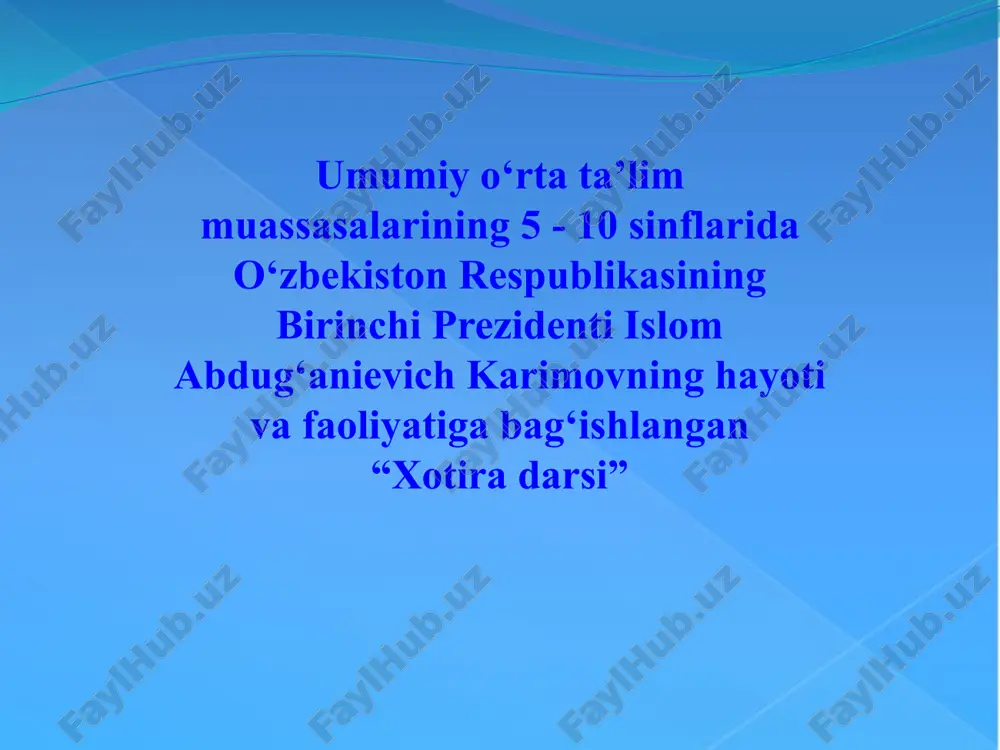xotira darsi — PPTX