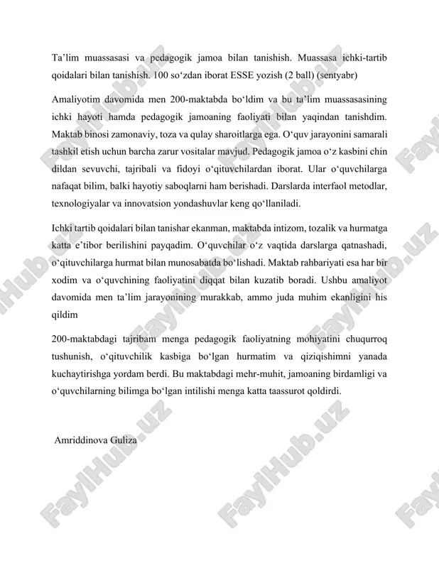 ta'lim muassasasi va pedagogik jamoa — DOCX