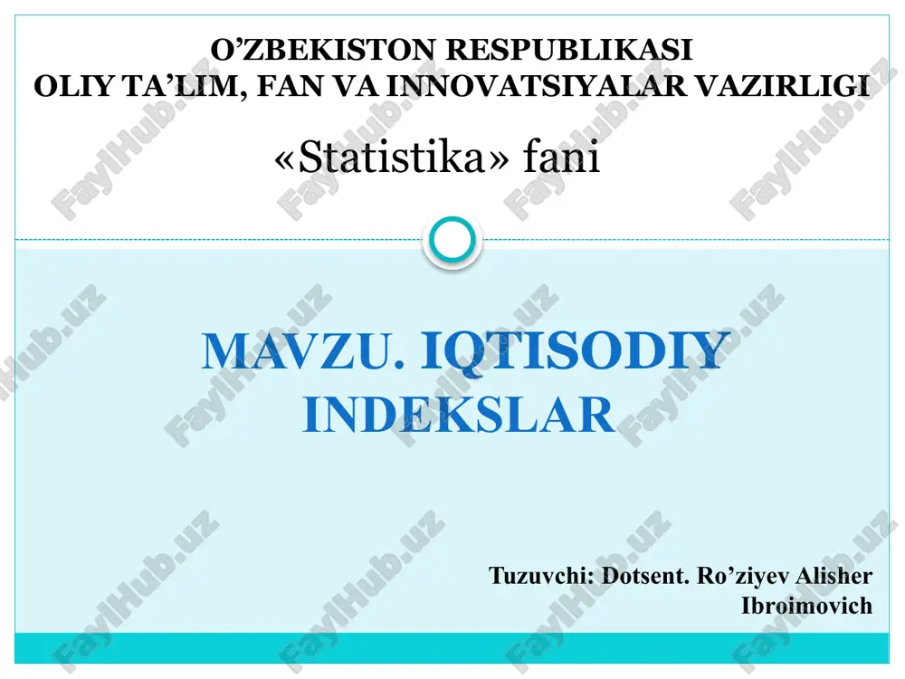 iqtisodiyindekslar — PPTX