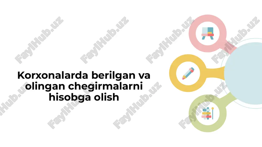 korxonalarda berilgan va olingan chegirmalarni hisobga olish — PPTX