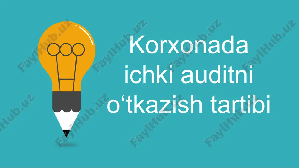 korxona daichki auditni o‘tkazish tartibi — PPTX