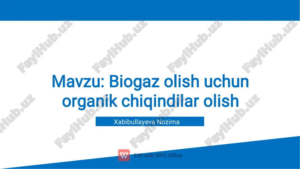 biogaz olish uchun — PDF