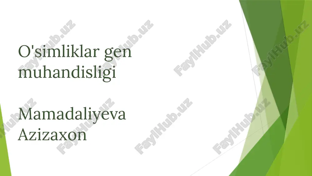 o'simliklar genmuhandisligi — PPTX