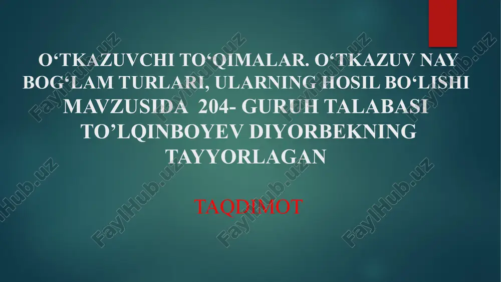 o‘tkazuvchi to‘qimalar — PPTX