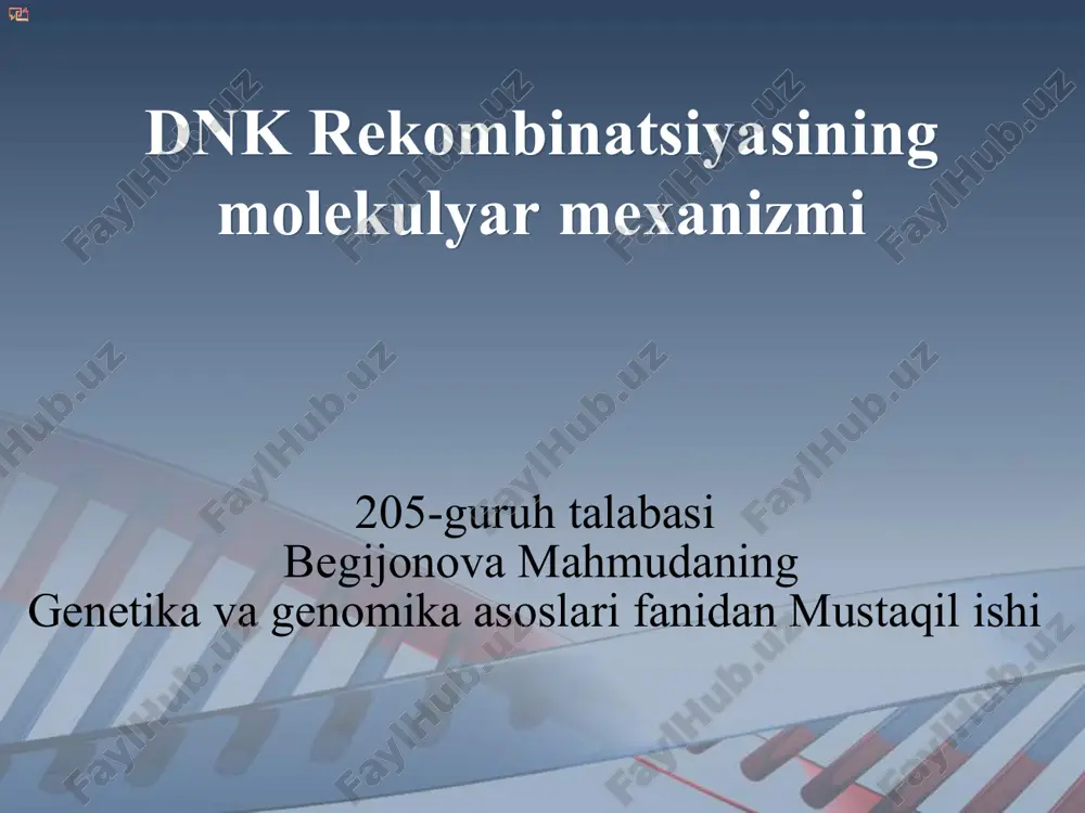 dnk rekombinatsiyasi — PPTX