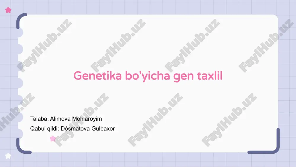 genetika bo'yicha gen taxlil — PPTX