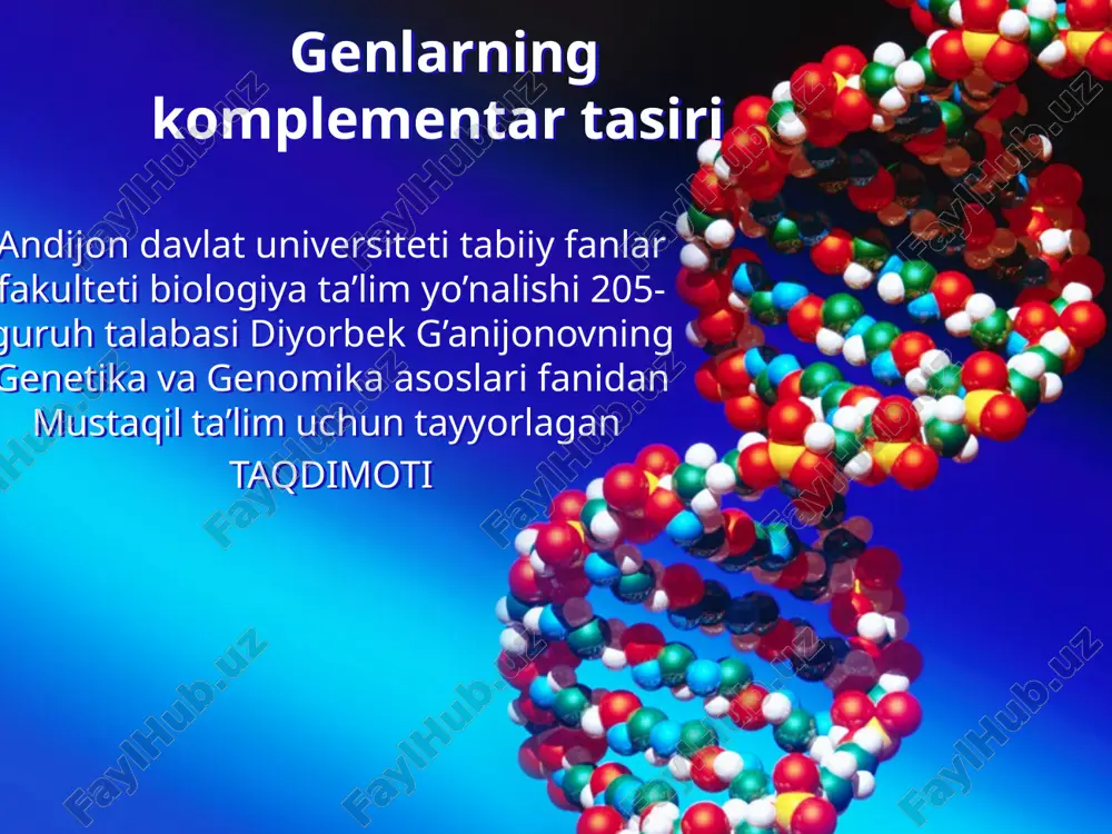 genlarning komplementar tasiri — PPTX