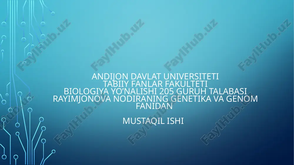 irsiymoyillik yoki multifaktorial (ko‘p o‘milli) kasalliklar — PPTX