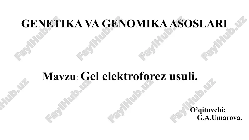 genetika va genomika asoslari — PPTX