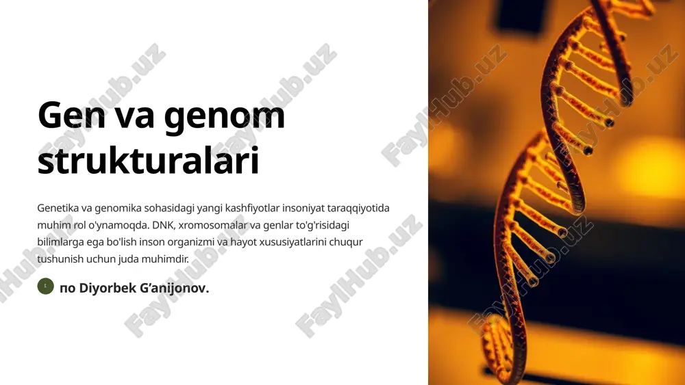 gen va genom strukturalari — PPTX