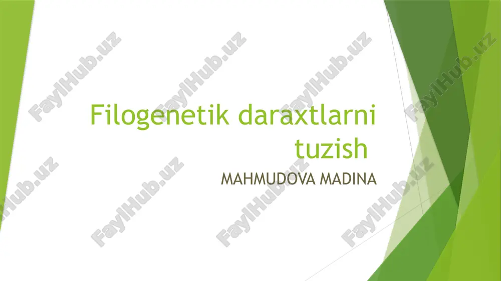 filogenetik daraxtlarni tuzish — PPTX