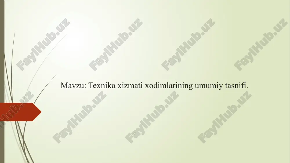 texnikaxizmatixodimlariningumumiytasnifi — PPTX
