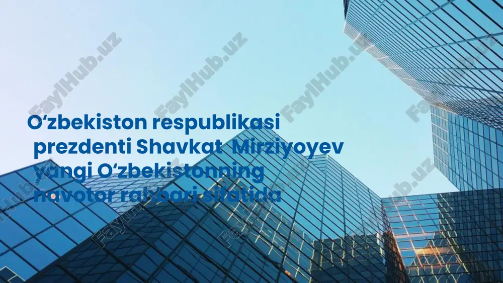 yangi oʻzbekistonning siyosiy va iqtisodiy yo‘nalishlari — PPTX