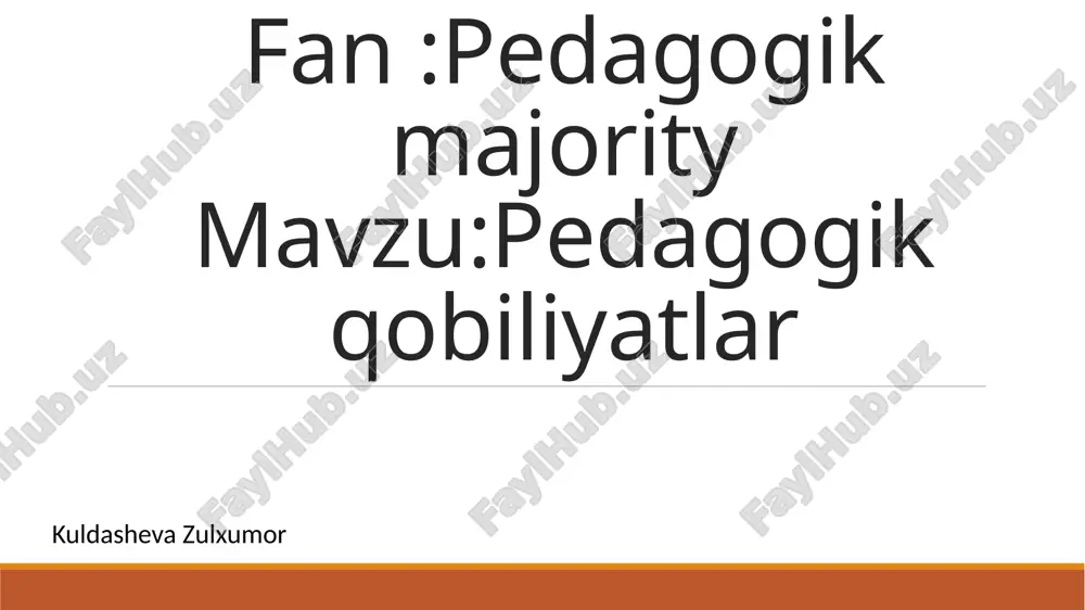 pedagogik qobiliyatlar — PPTX