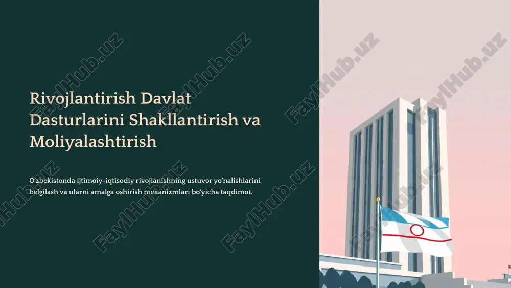 rivojlantirish davlat dasturlarini shakllantirish va moliyalashtirish — PPTX