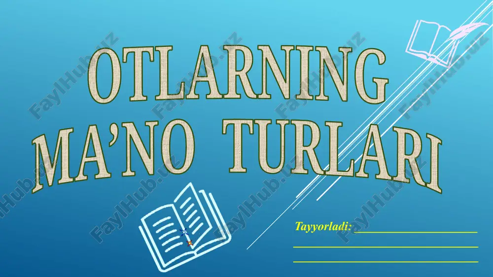 otlarning ma’no turlari — PPTX