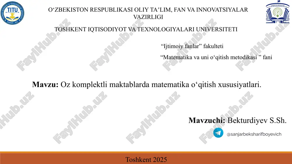 oz-komplektli-maktablarda-matematika-oqitish-xususiyatlari — PPTX