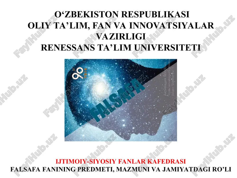 falsafa fani — PPT