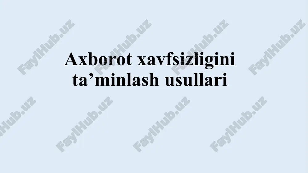 axborot xavfsizligi — PPTX