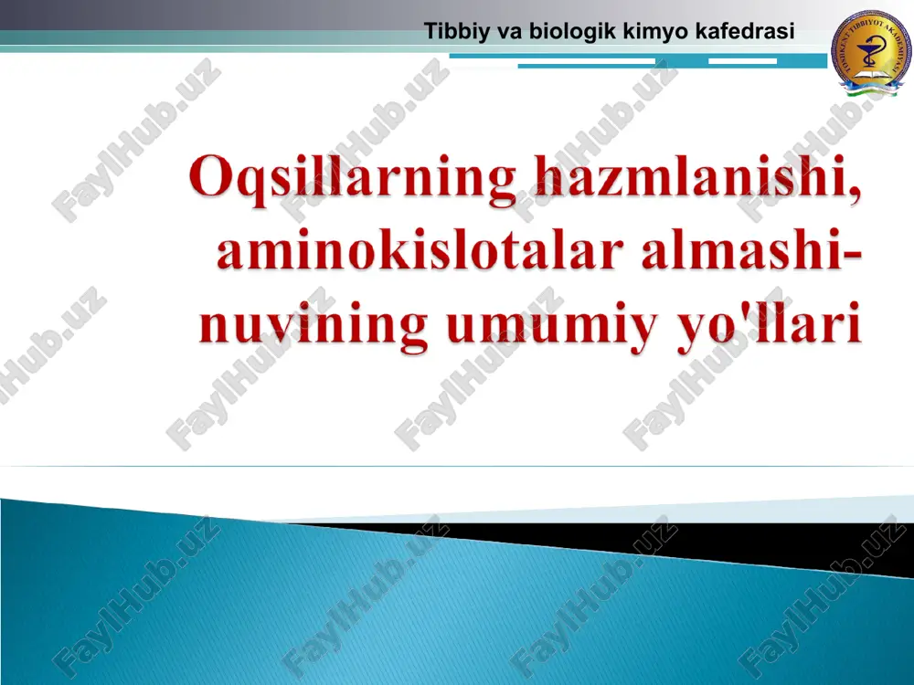 ogqsillarning hazmlanishi — PPT