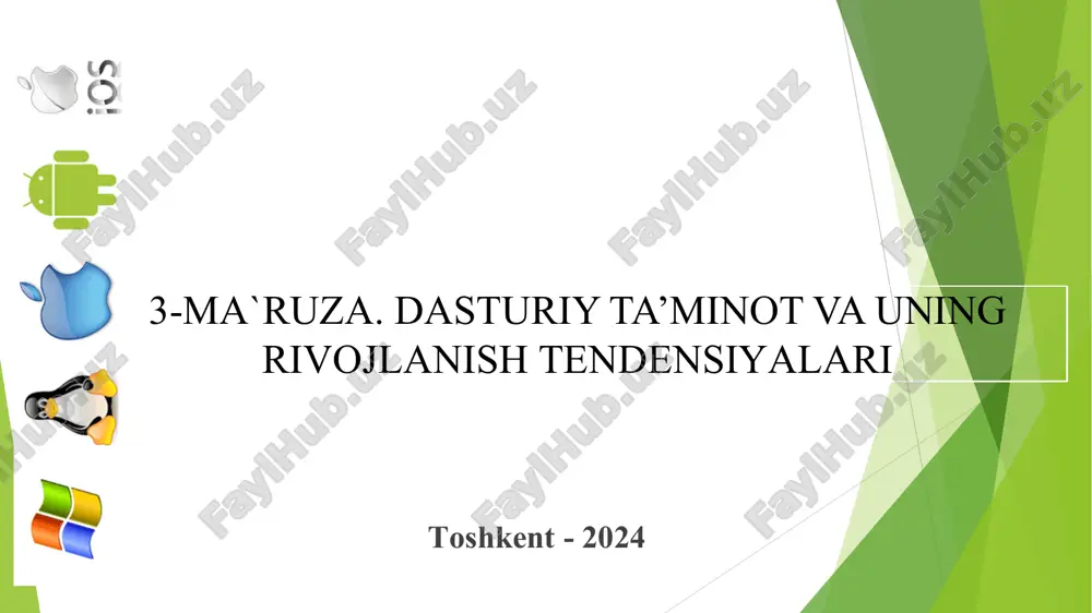 dasturiy ta’minot va uning rivojlanish tendensiyalari — PDF