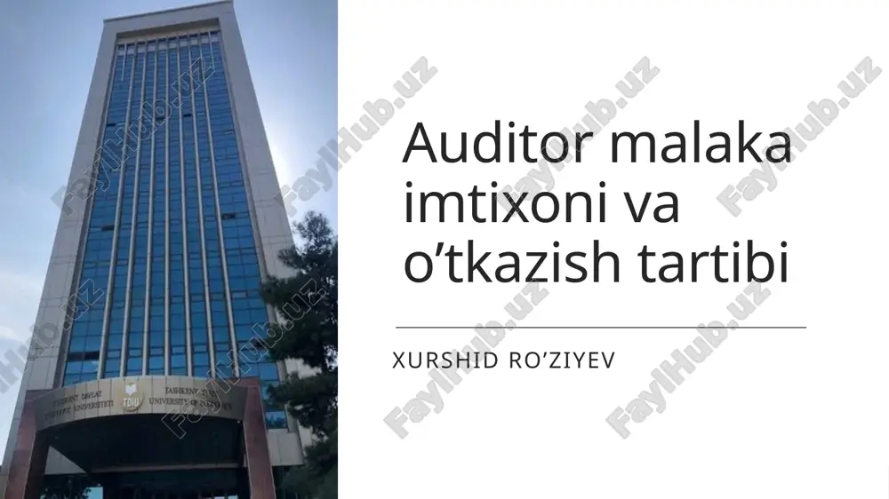 auditormalakaimtixonivao’tkazishtartibi — PPTX