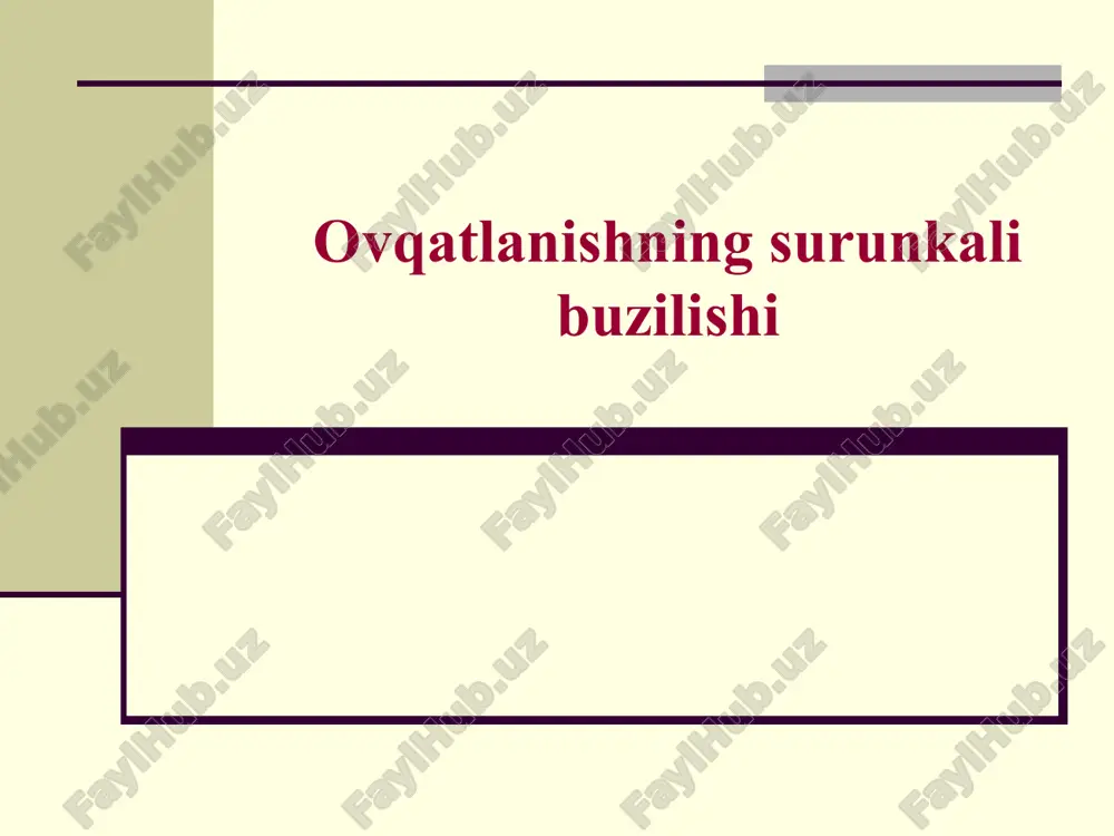 ovqatlanishning surunkali buzilishi — PPT