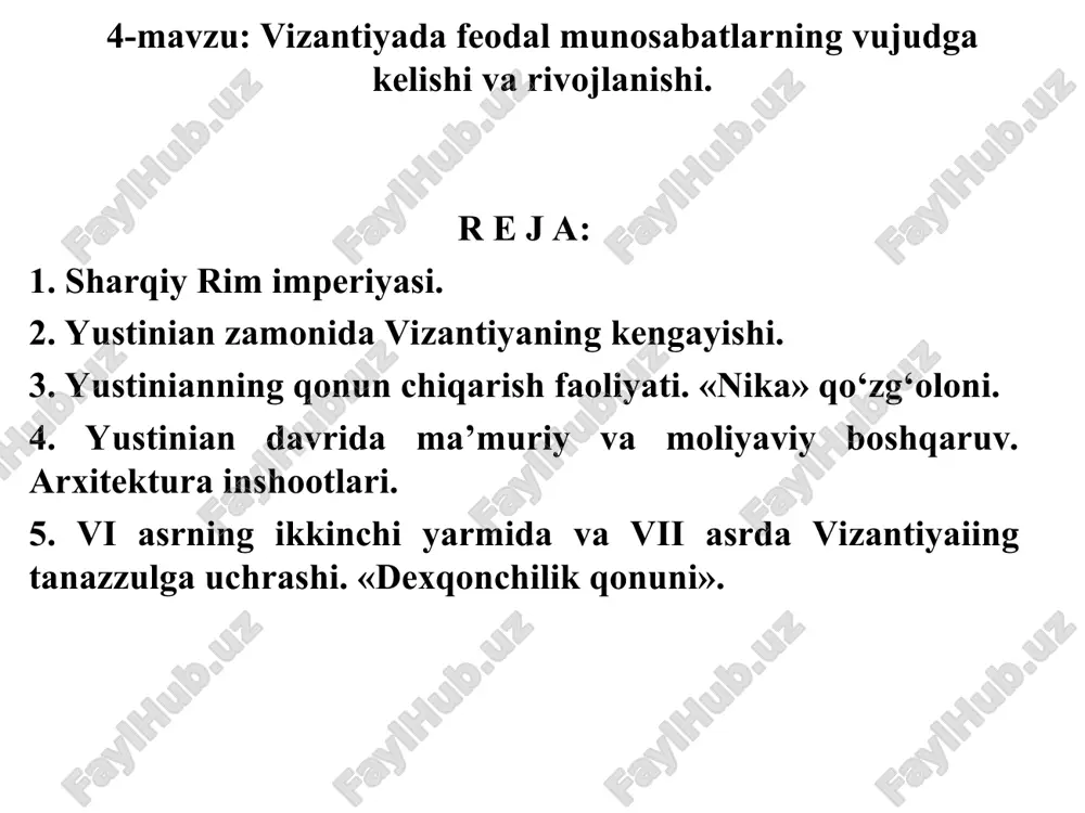 vizantiyada feodal munosabatlarning vujudga kelishi va rivojlanishi — PPT