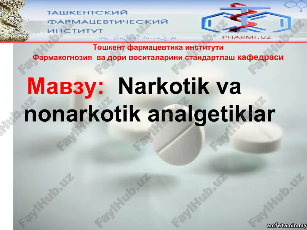 narkotik analgetiklar — PPT
