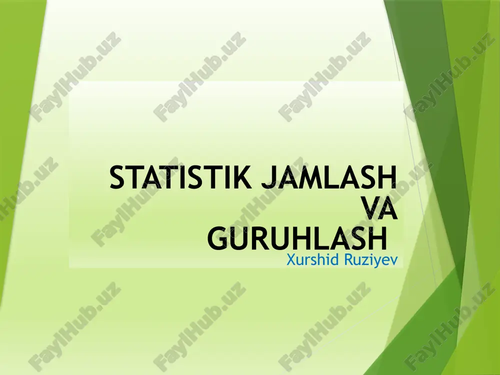 statistik jamlash vaguruhlash — PPTX