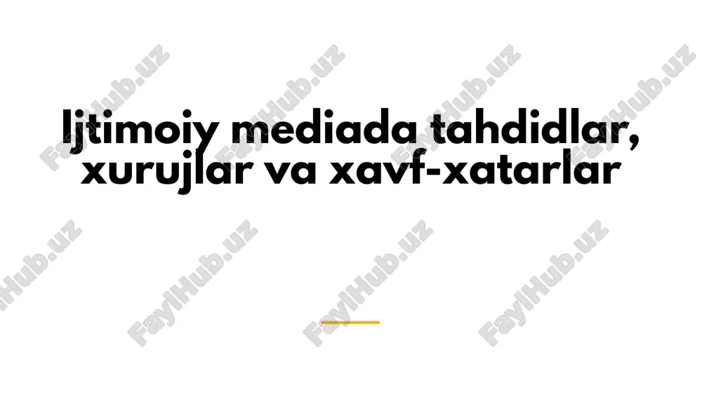 ijtimoiy mediada tahdidlar, xurujlar va xavf-xatarlar — PDF