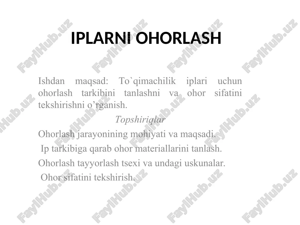 iplarniohorlash — PPT
