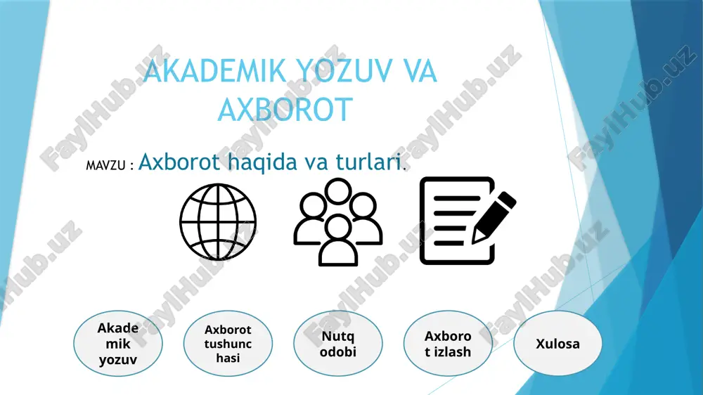 akademik yozuv va axborot — PPTX