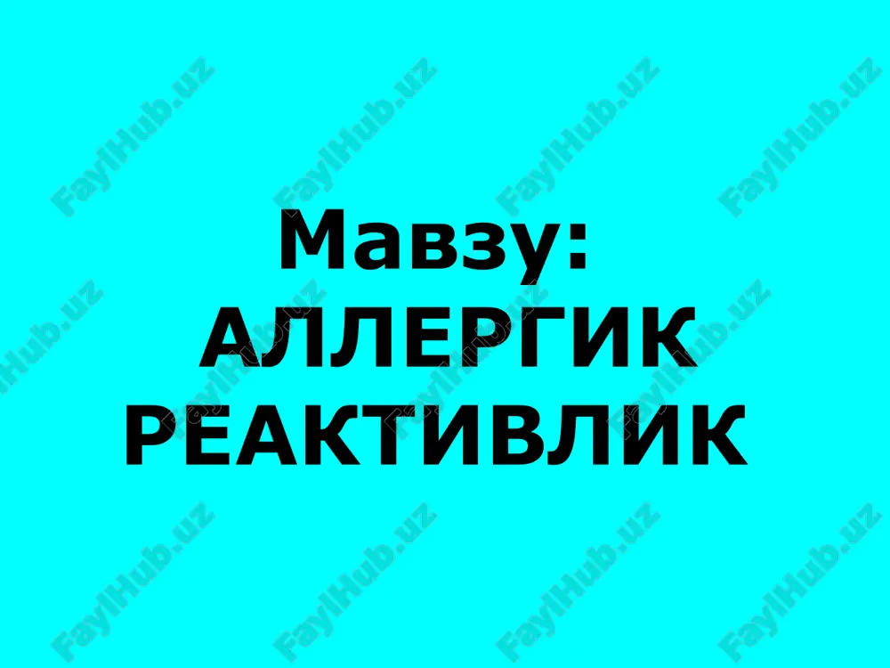 allergik reaktivlik — PPT