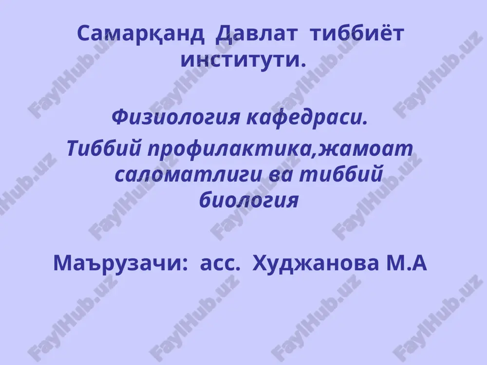 oliy asab faoliyati — PPT