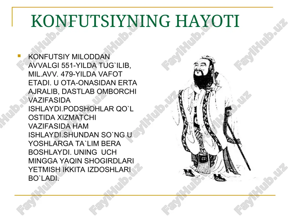 konfutsiyning hayoti — PPT