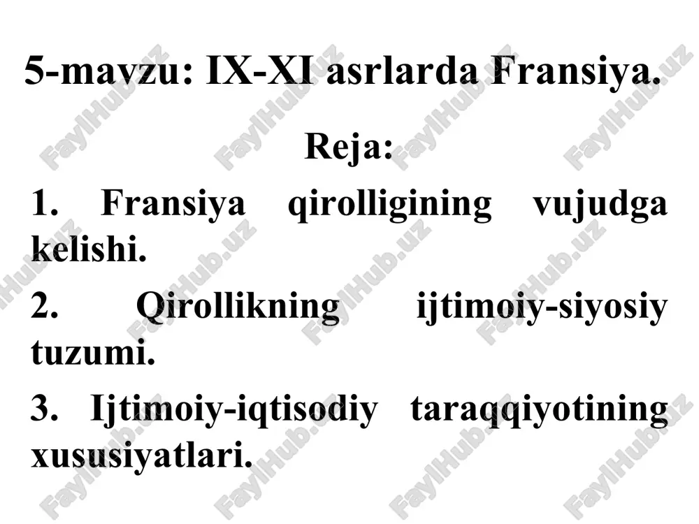 ix-xi asrlarda fransiya — PPT