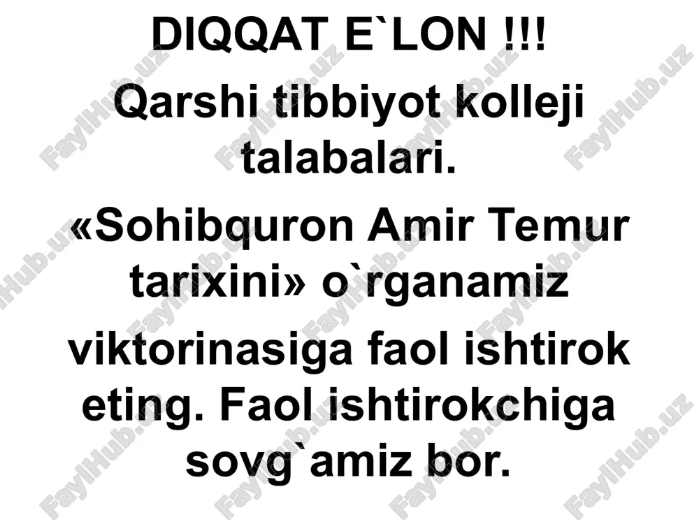 sohibquron amir temur tarixini — PPT
