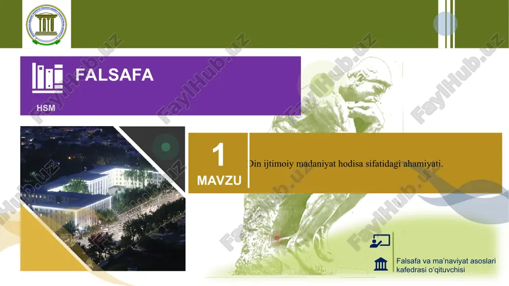 falsafa va ma’naviyat asoslari — PPT