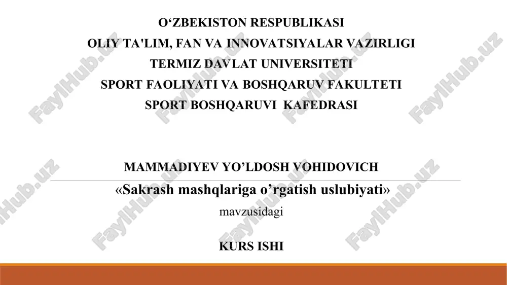 sakrash mashqlariga o’rgatish uslubiyati — PPT