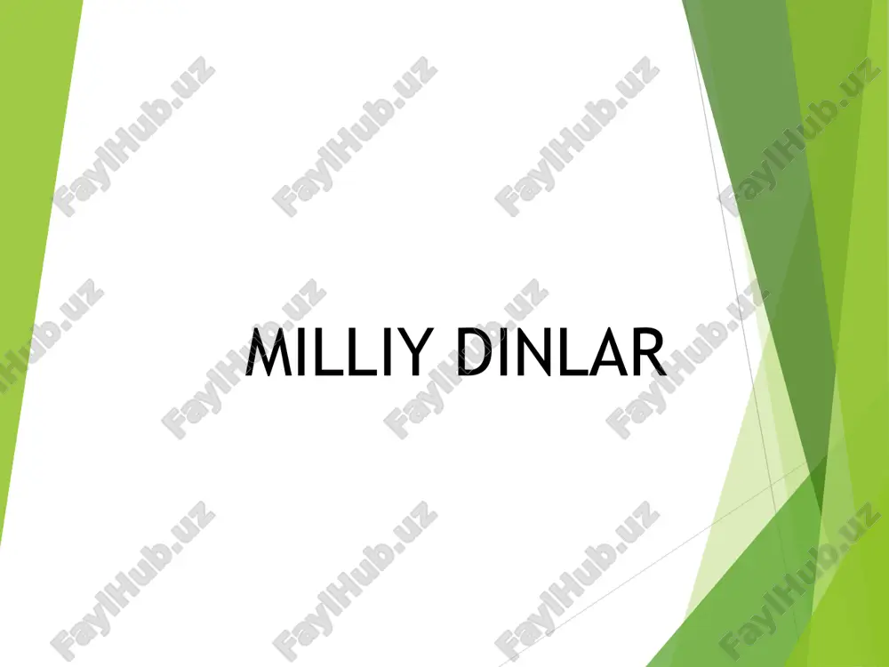 milliy dinlar — PPT