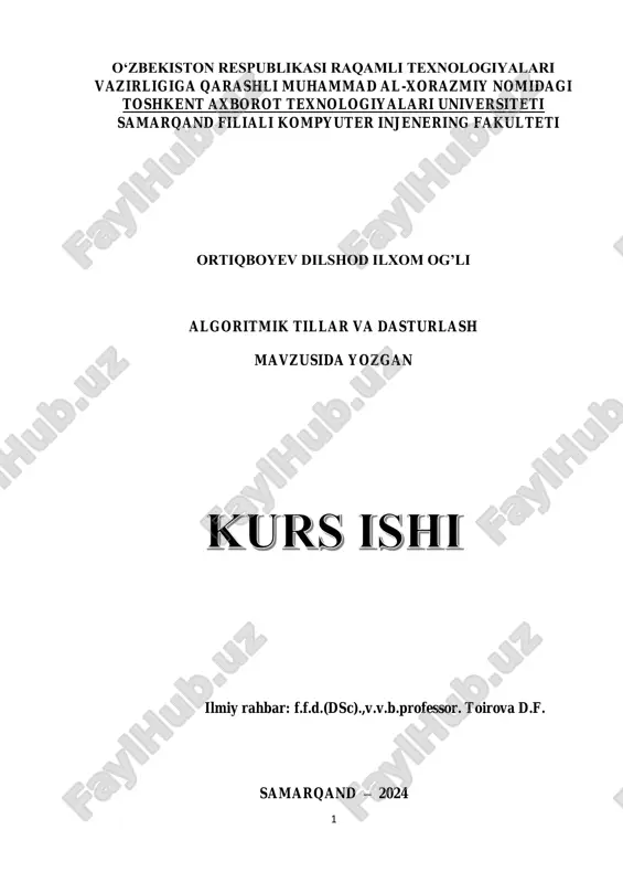 algoritmik tillar va dasturlash — PDF