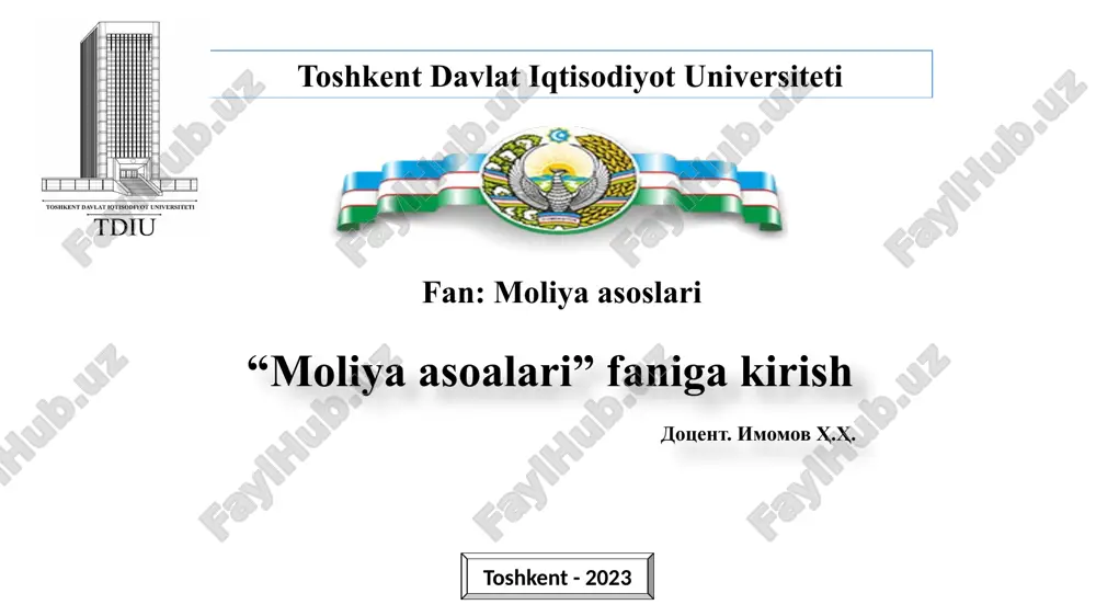 moliyatushunchasi — PPTX
