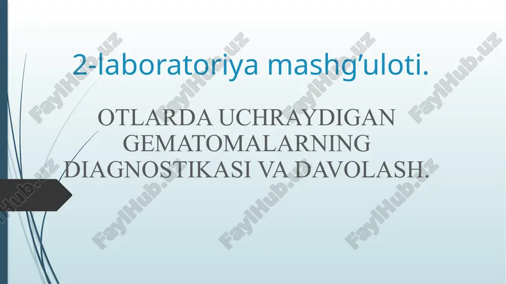 otlarda uchraydigan gematomalarning diagnostikasi va davolash — PPTX