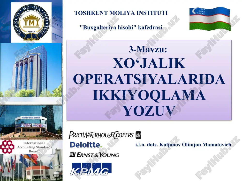 xo‘jalik o‘peratsiyalari daikkiy o‘qlama yozuv — PPTX