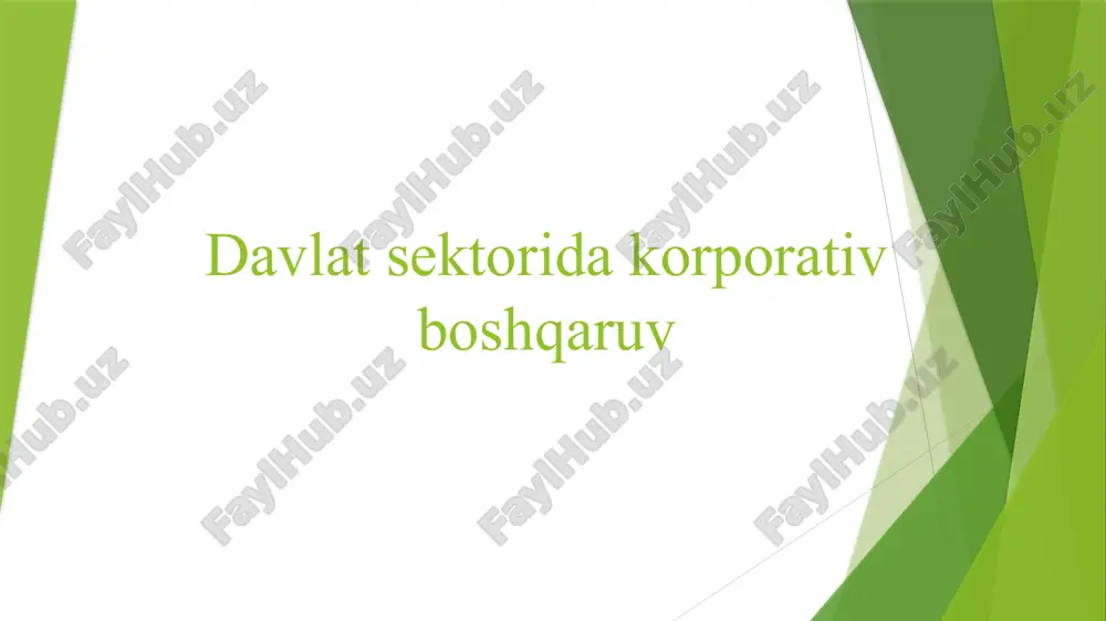 korporativ boshqaruv — PPTX