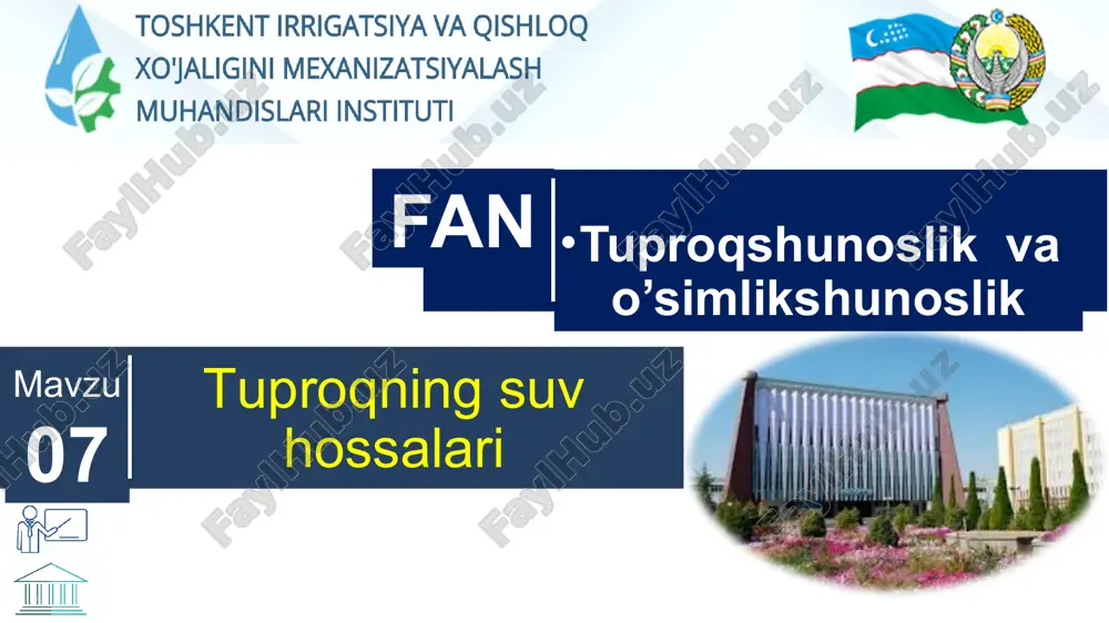 tuproqningsuvhossalari — PPTX