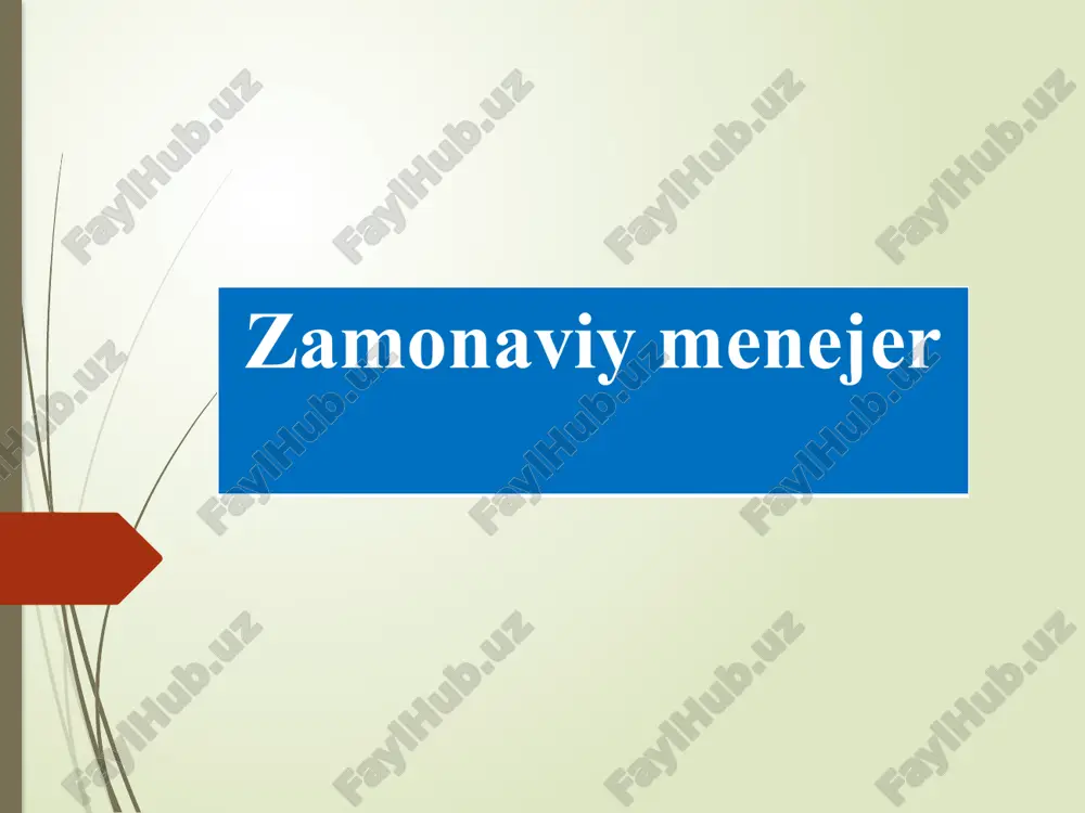 zamonaviy menejer — PPTX