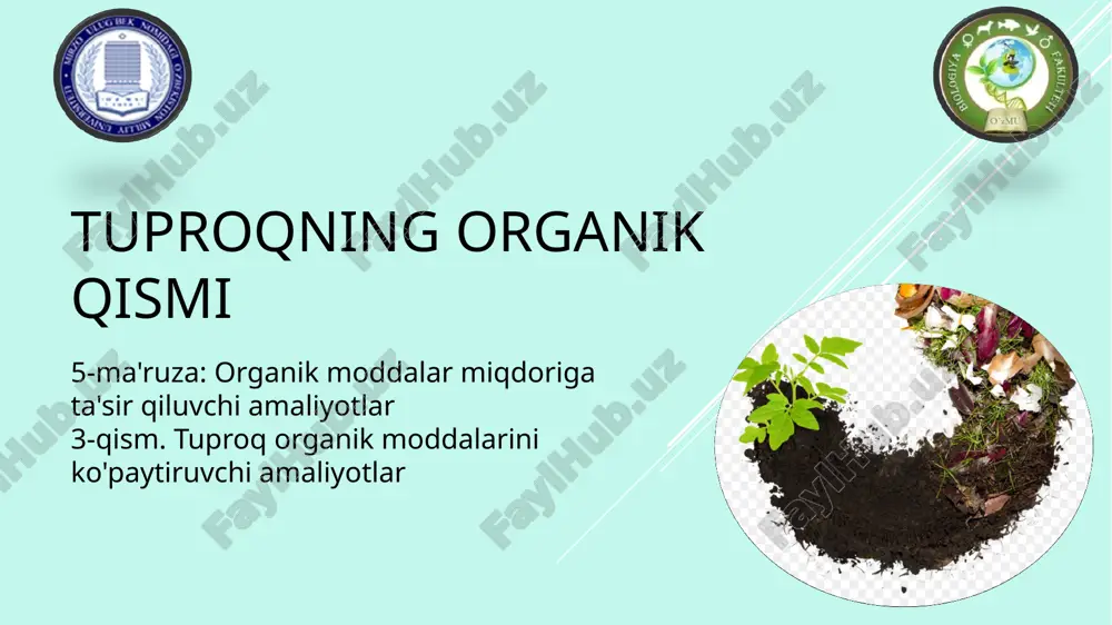 tuproqning organik qismi — PPTX