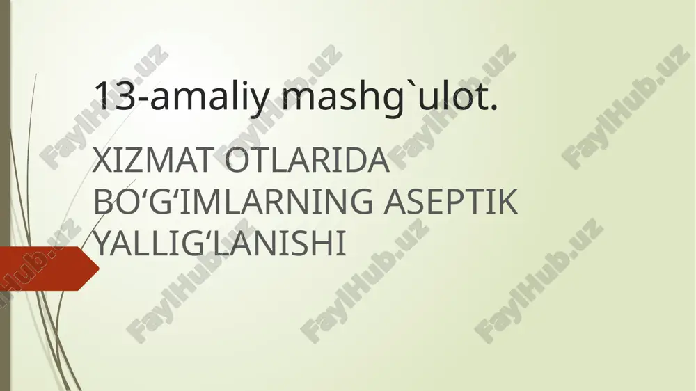 xizmat otlarida bo‘g‘imlarning aseptik yallig‘lanishi — PPTX